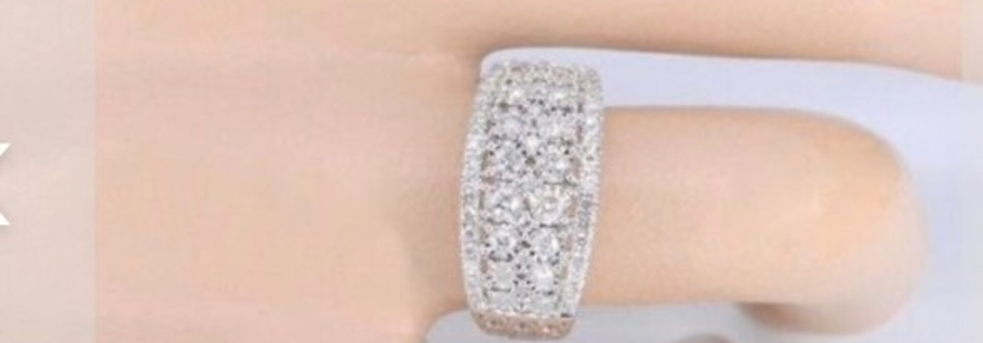 Ring diamant 1.00 ct 14kt breed witgoud