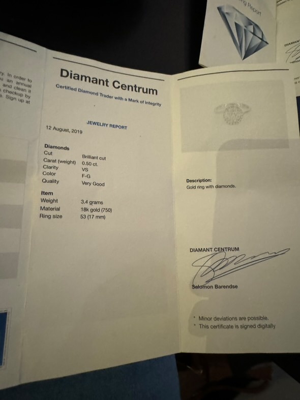 Ring diamant 0.50 ct 18kt witgoud-4