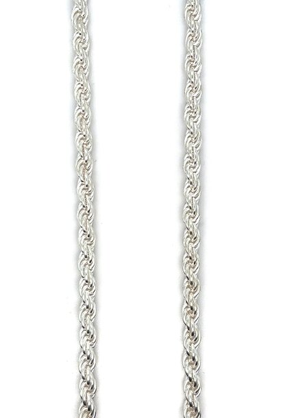Rope chain hol zilver 4 mm