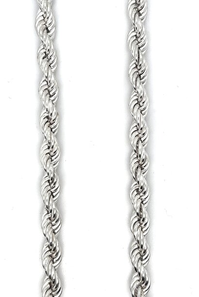 Rope chain hol zilver 6 mm