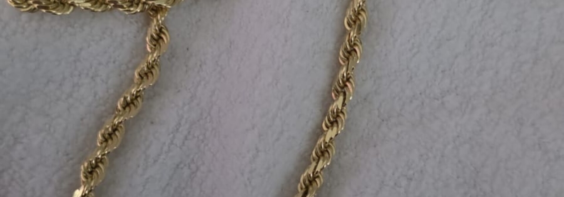 Rope chain massief 5 mm 14k 50 cm