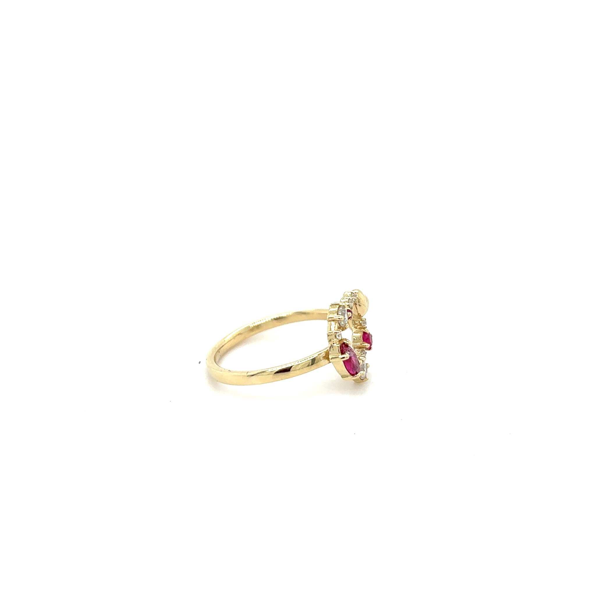 Ring  met een hartje en zirkonia stenen-2