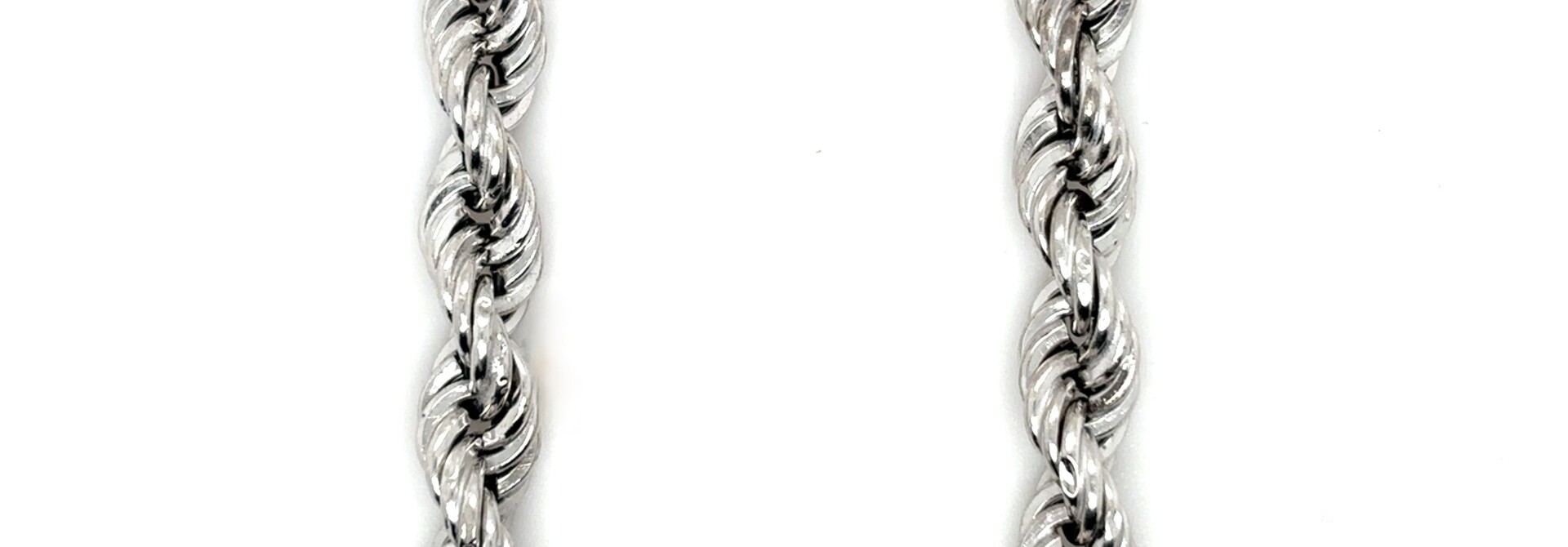 Rope chain witgoud 6mm hol
