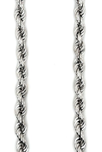 Rope chain witgoud 6mm
