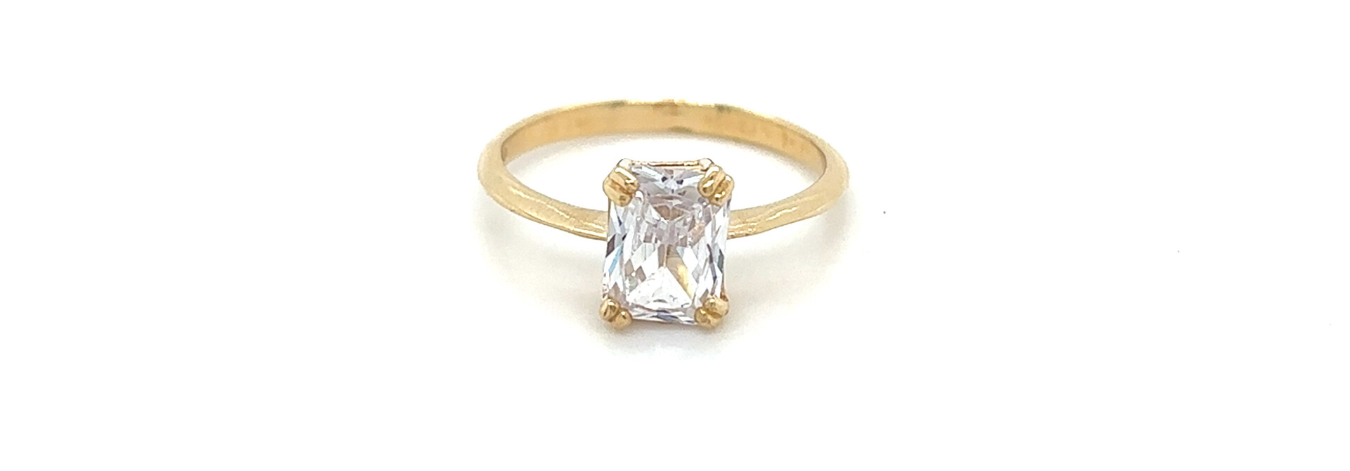 Ring rechthoekig zirkonia steen