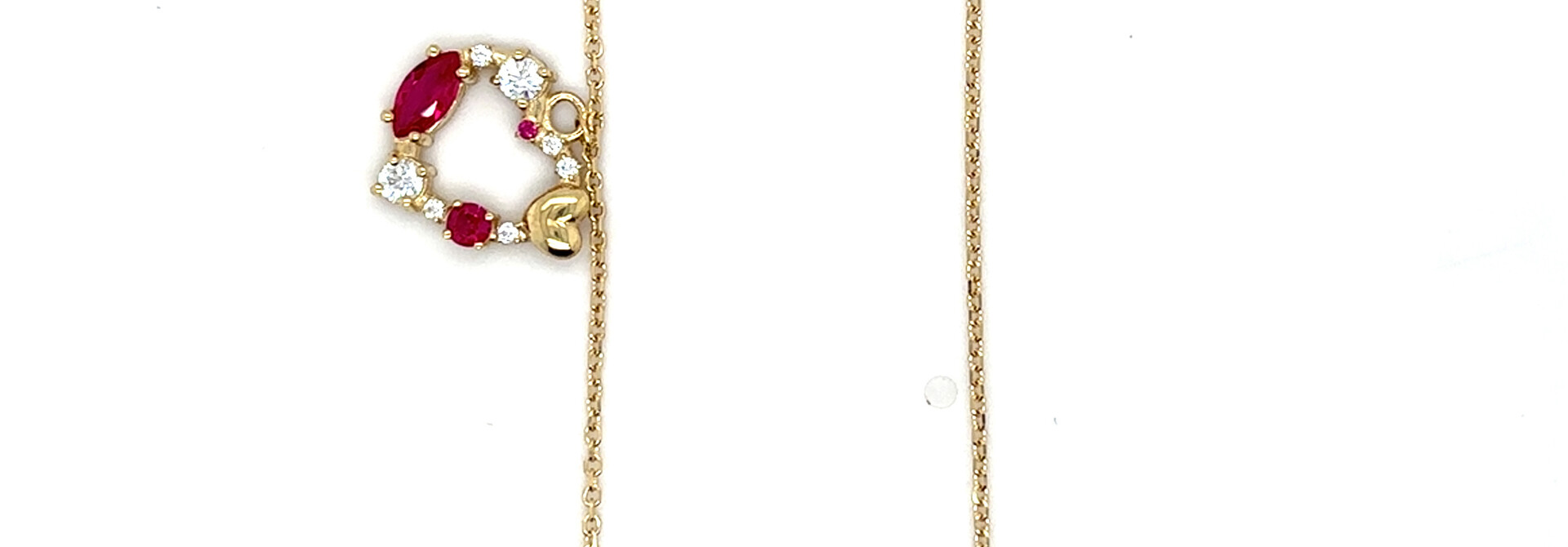Ketting met een hartje en zirkonia stenen