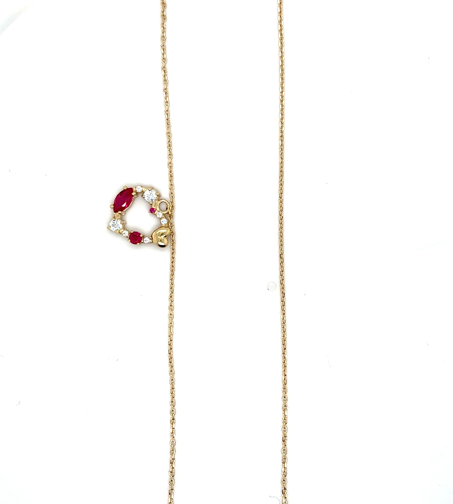 Ketting met een hartje en zirkonia stenen-1