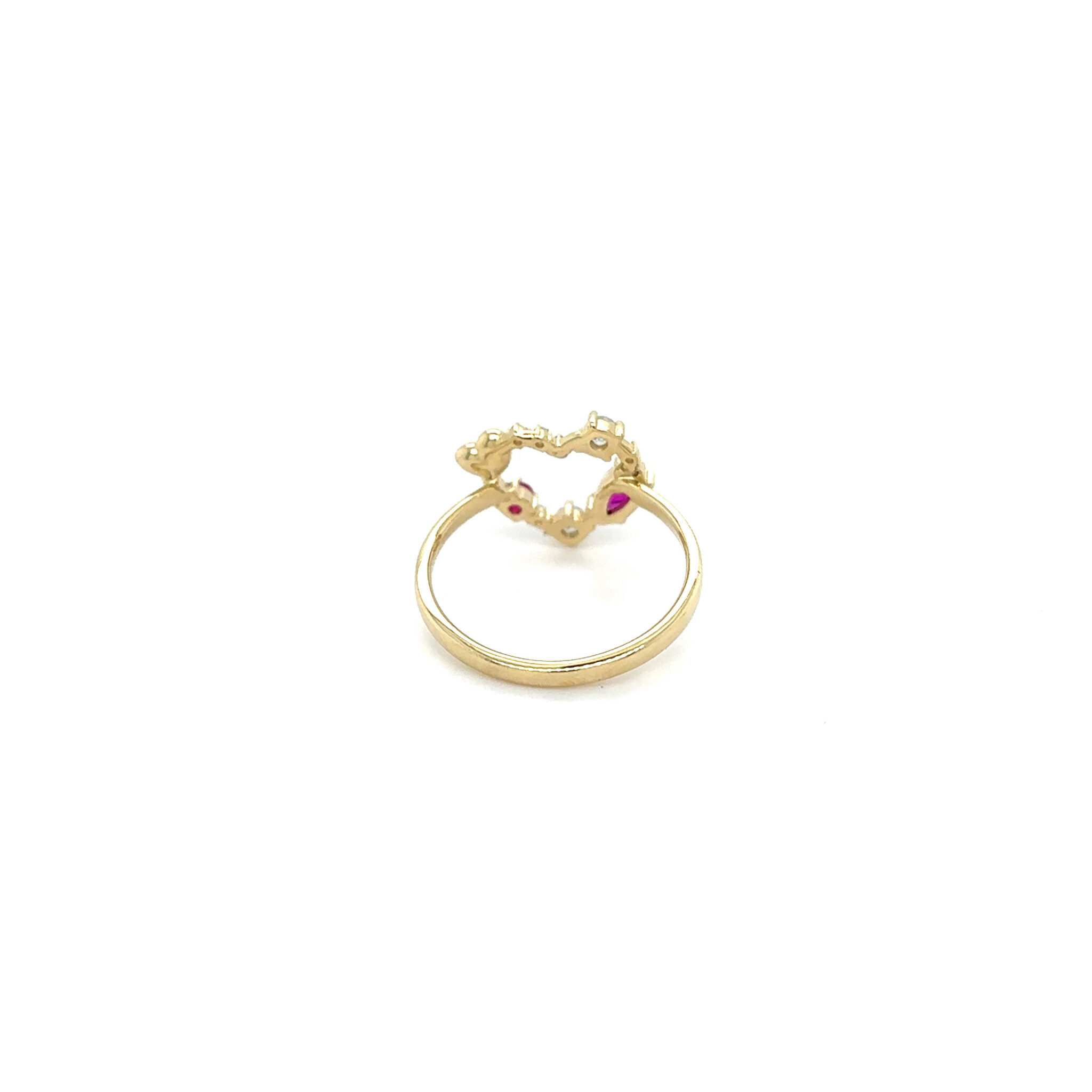 Ring  met een hartje en zirkonia stenen-3