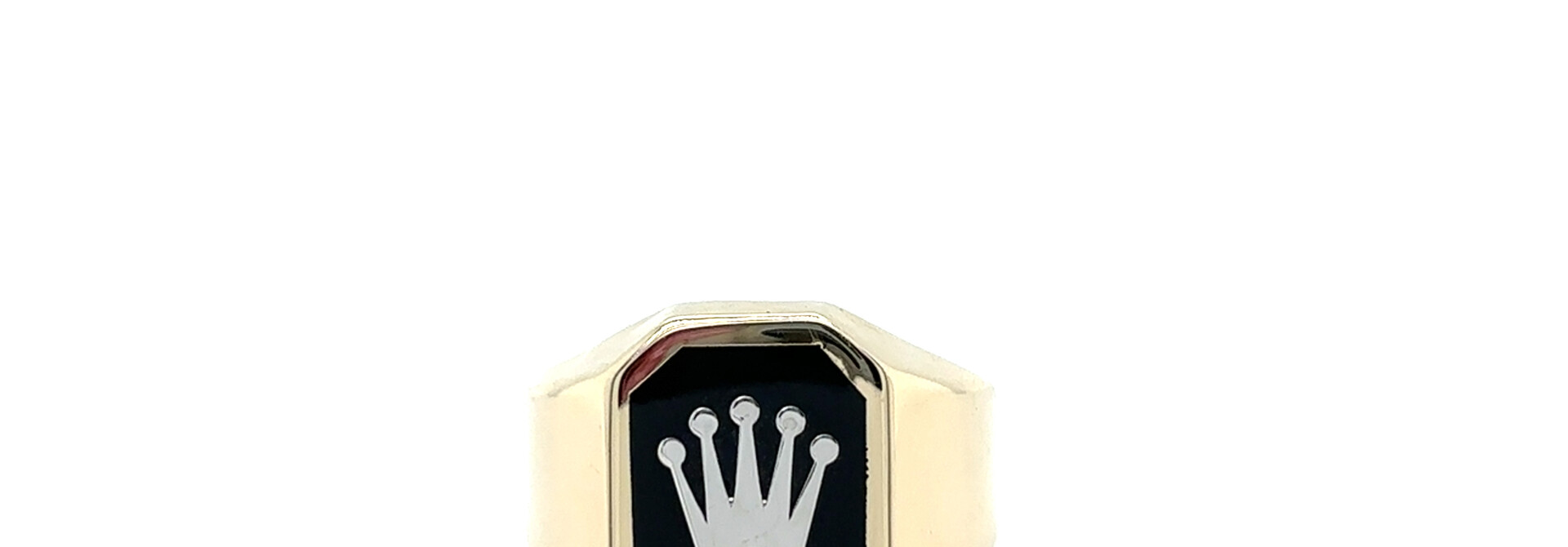 Ring met kroon en zwart motief