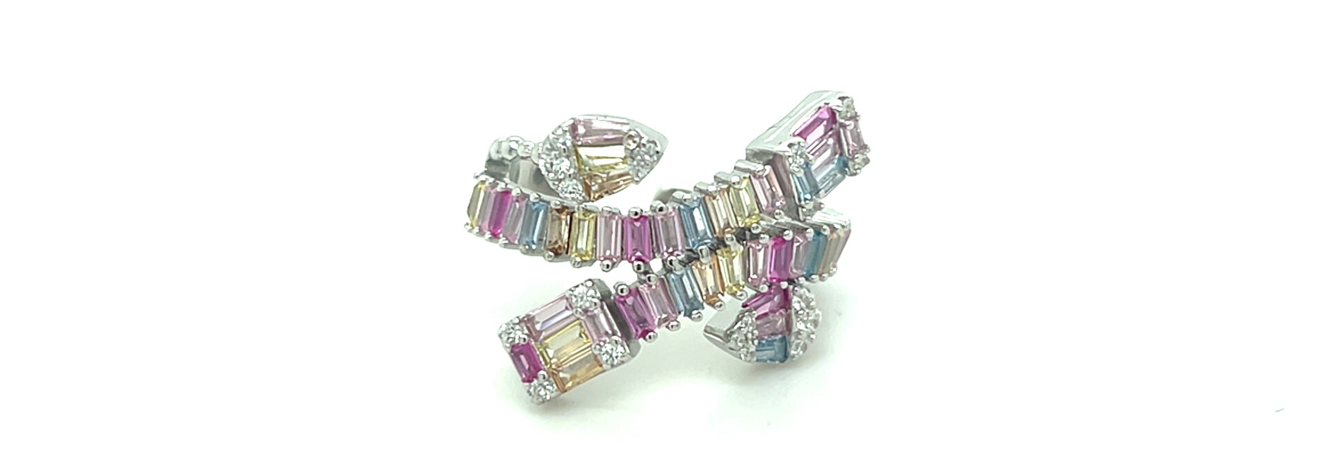 Ring multicolor artistiek open achterkant