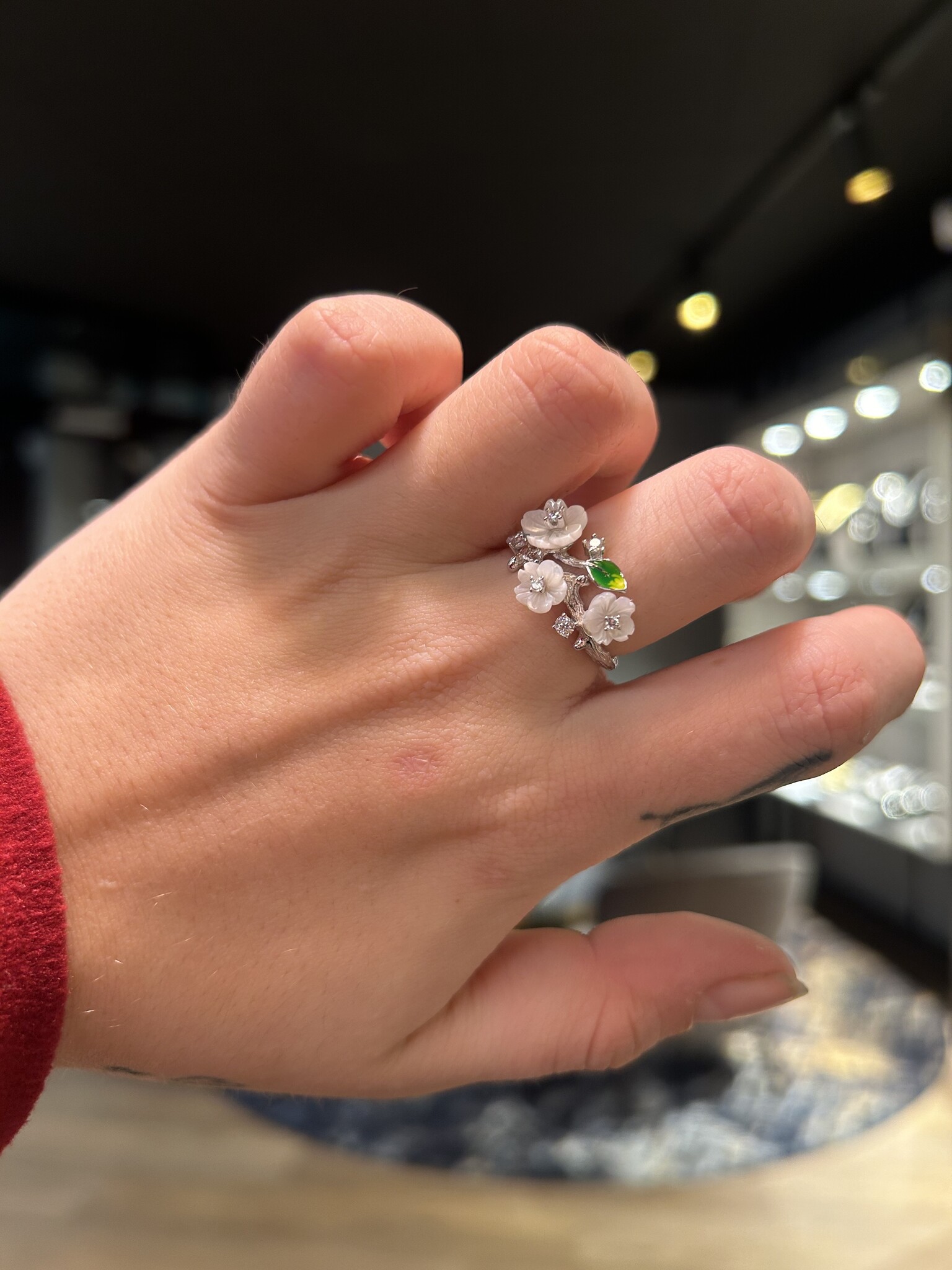 Ring met bloem en zirkonia stenen-2