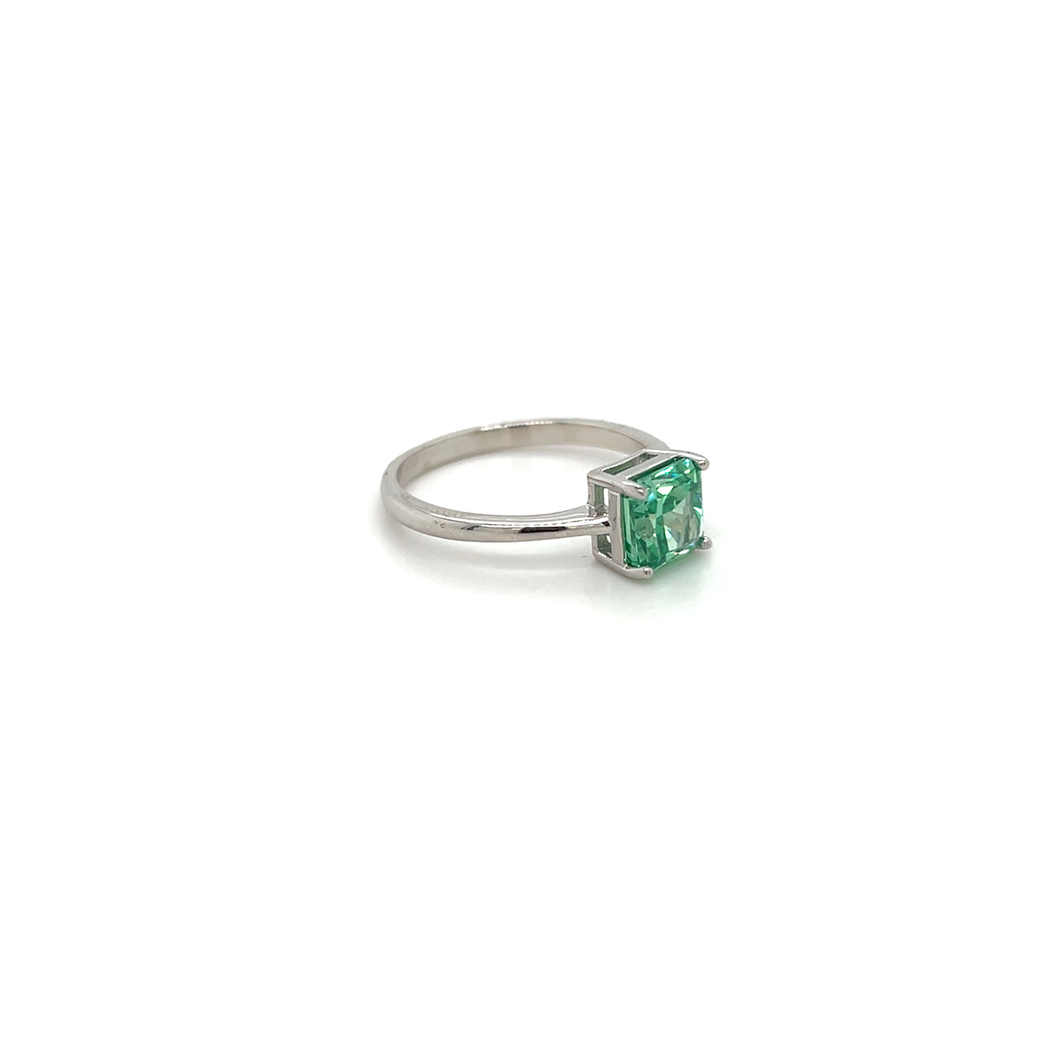 Ring met groene baguette steen-3