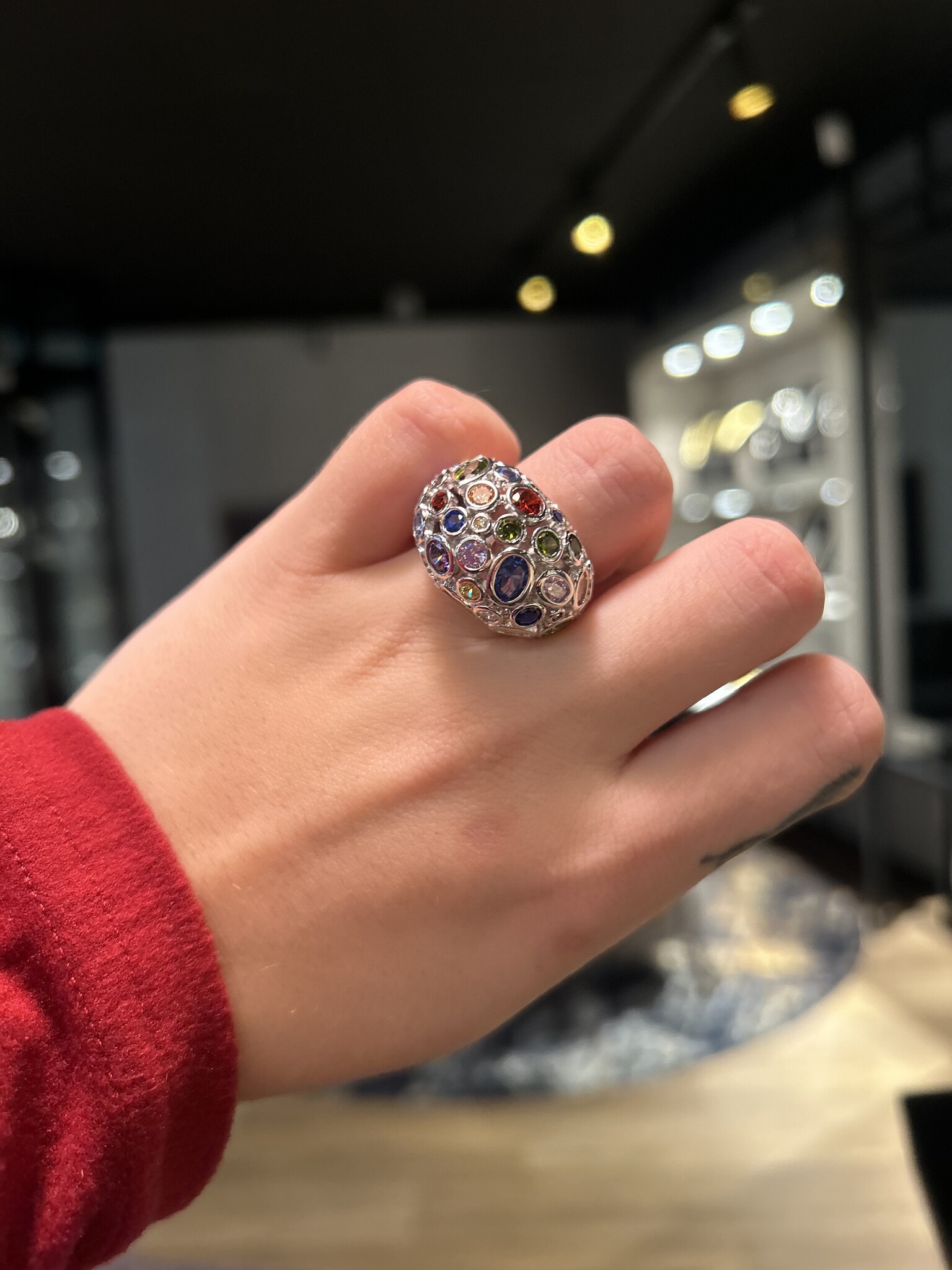 Ring met verschillende kleuren en groottes stenen-2