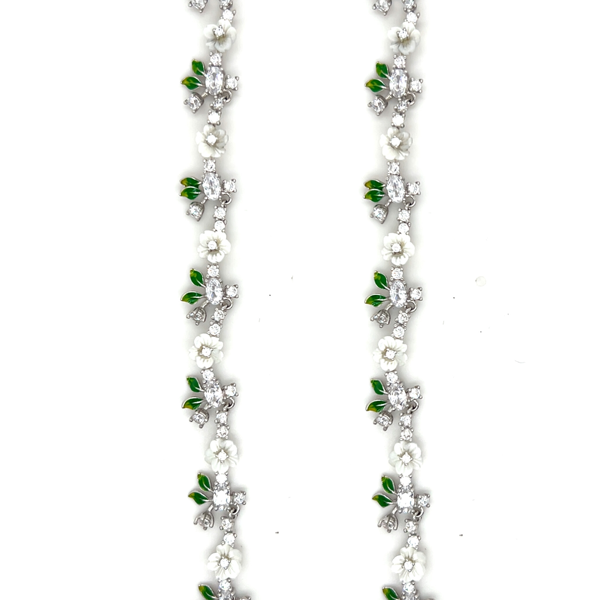 Ketting met bloemenkrans en zirkonia's-3