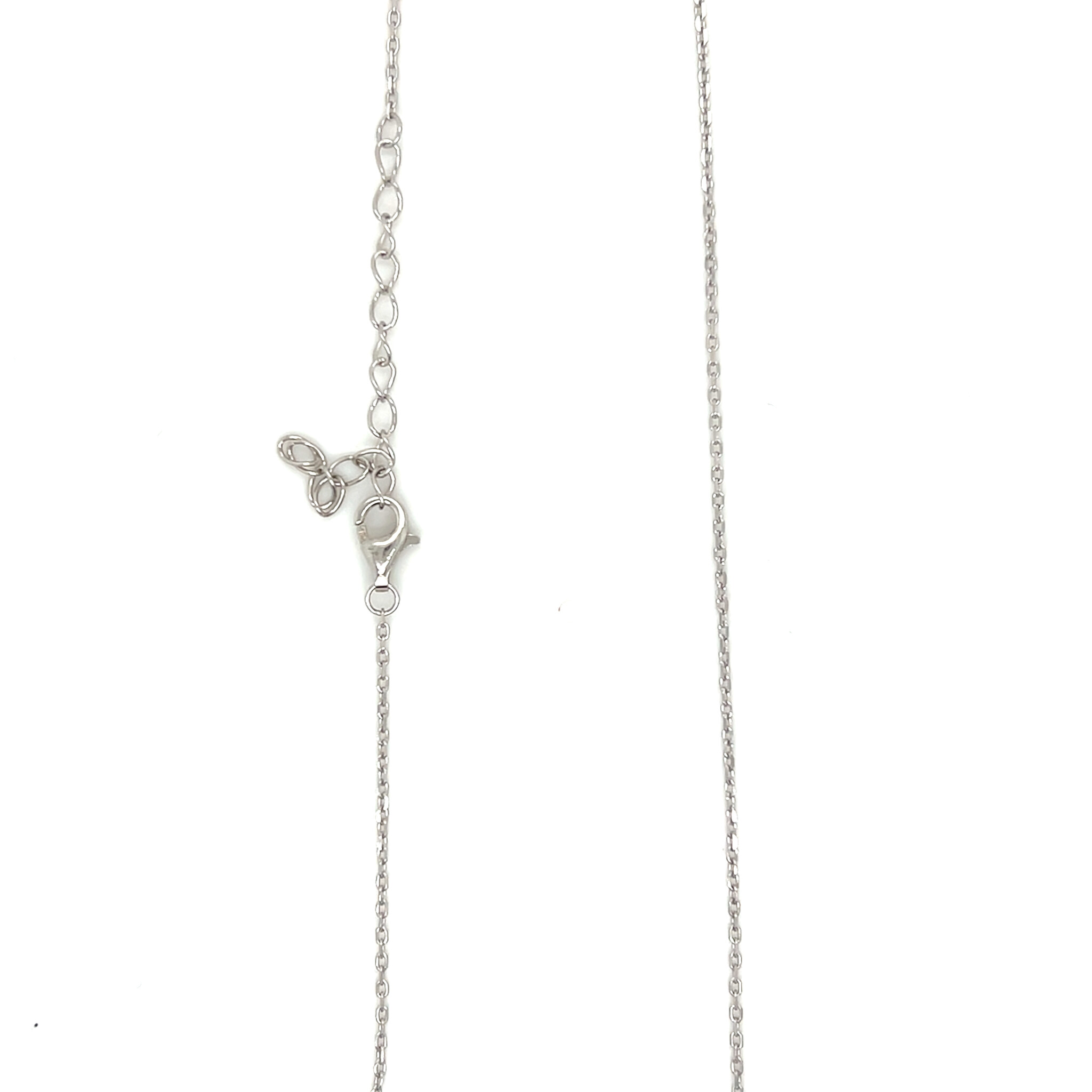 Ketting met horizontale balk met bloemen en parel-3