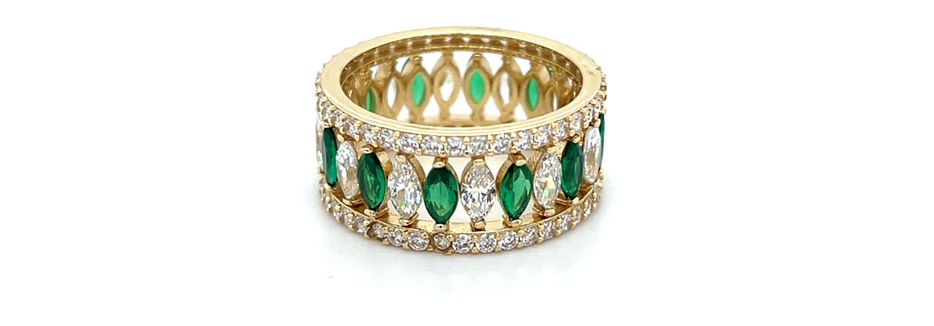 Ring met gekleurde stenen en magneet