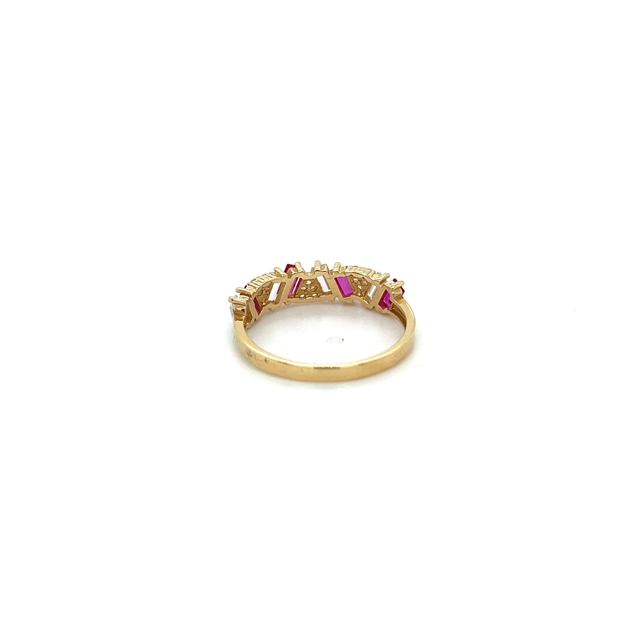 Ring met gekleurde baguette stenen en zirkonias-3