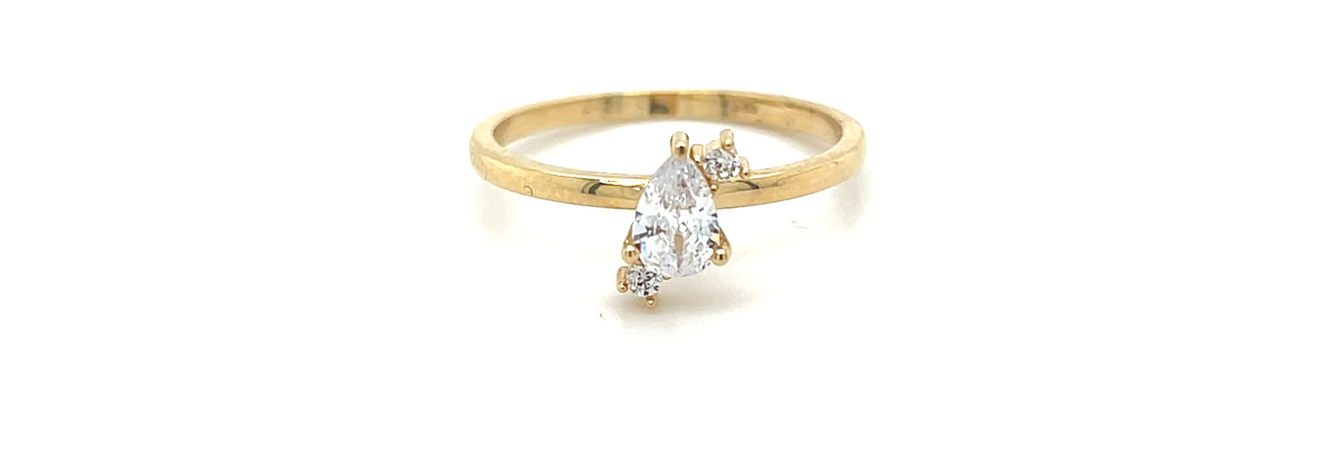 Ring met druppel zirkonia