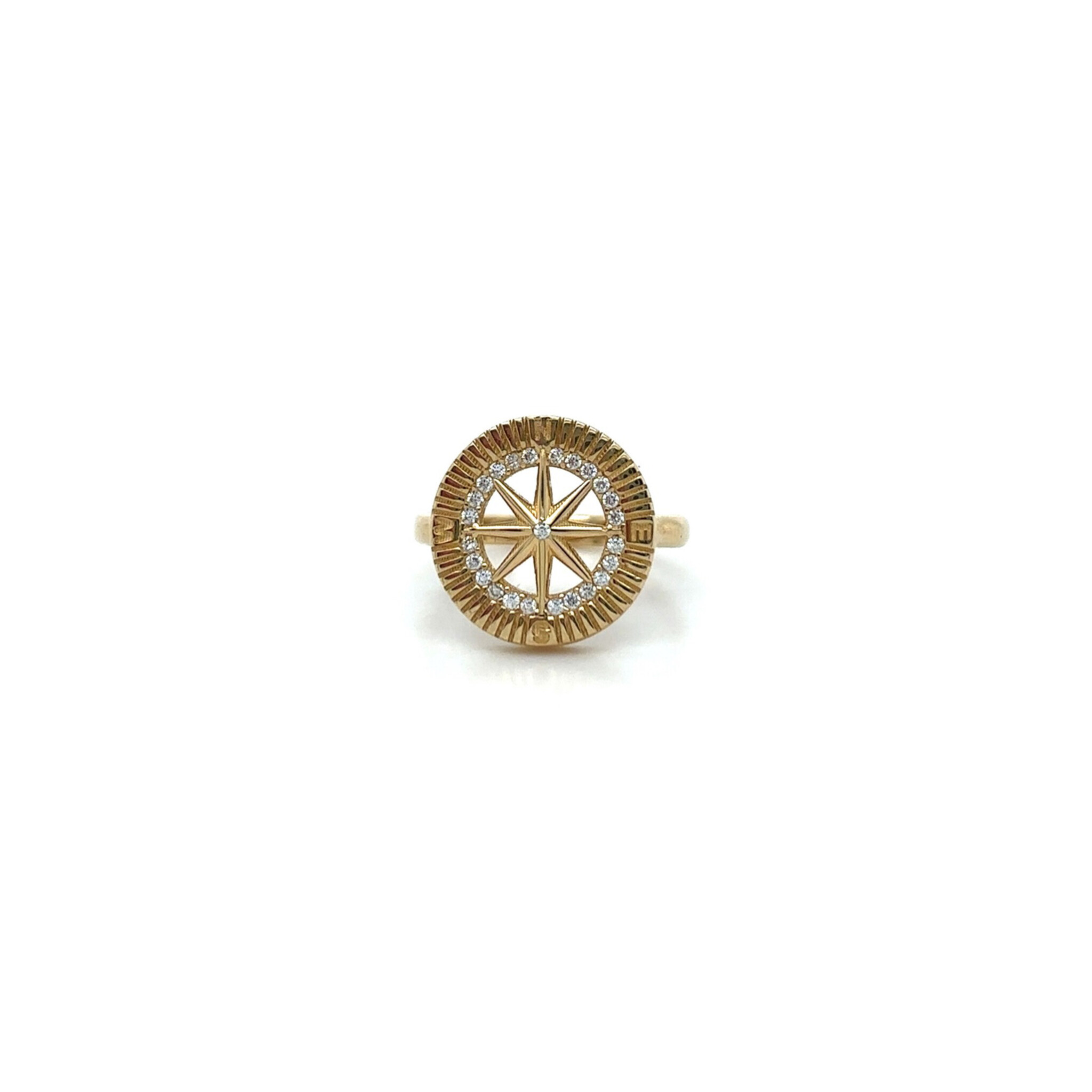 Ring met compass en zirkonia stenen-1