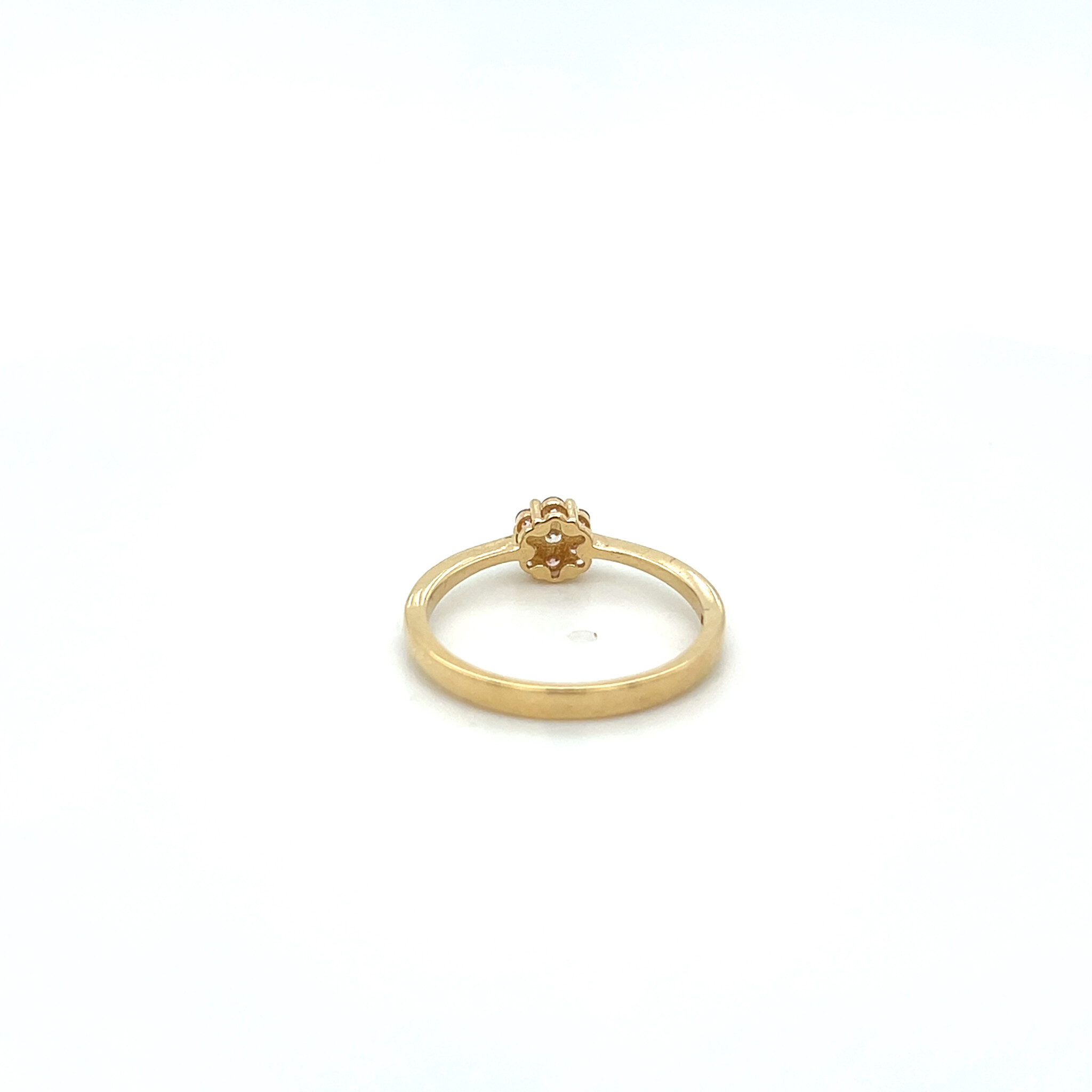 Ring bloem roze zirkonia's-2