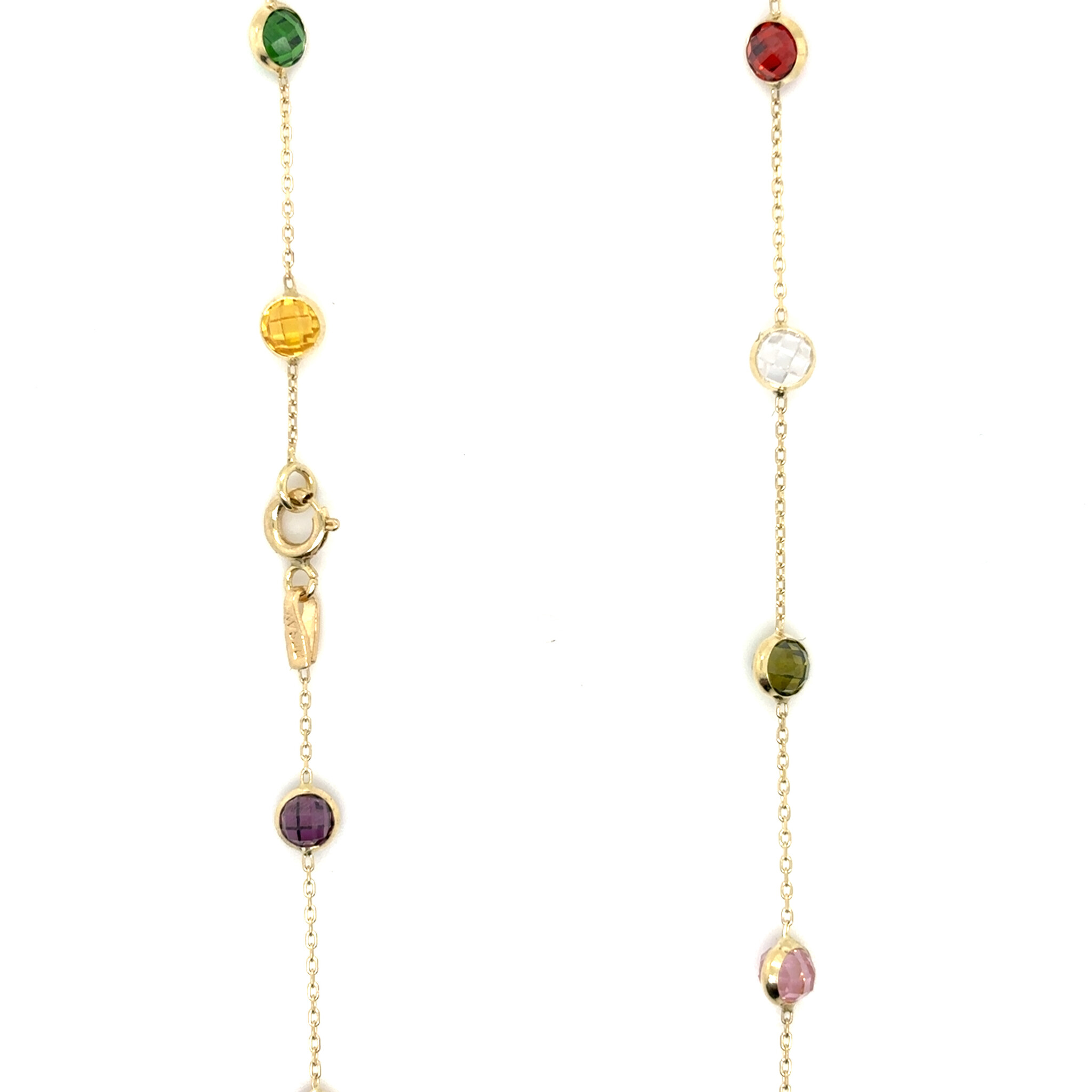 Ketting met ronde zirkonia stenen in verschillende kleuren - Copy-2