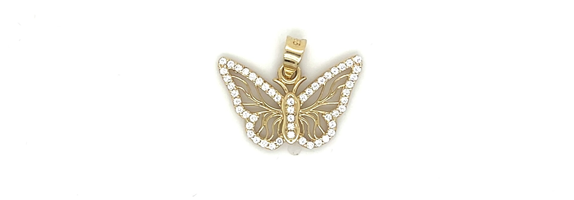 Hanger vlinder met zirkonia rand
