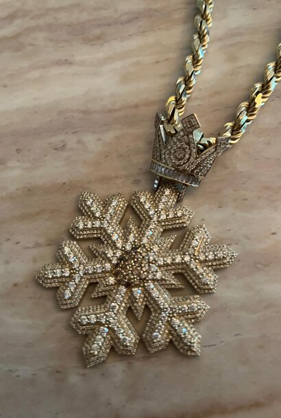 Snowflake diamant + rope chain massief