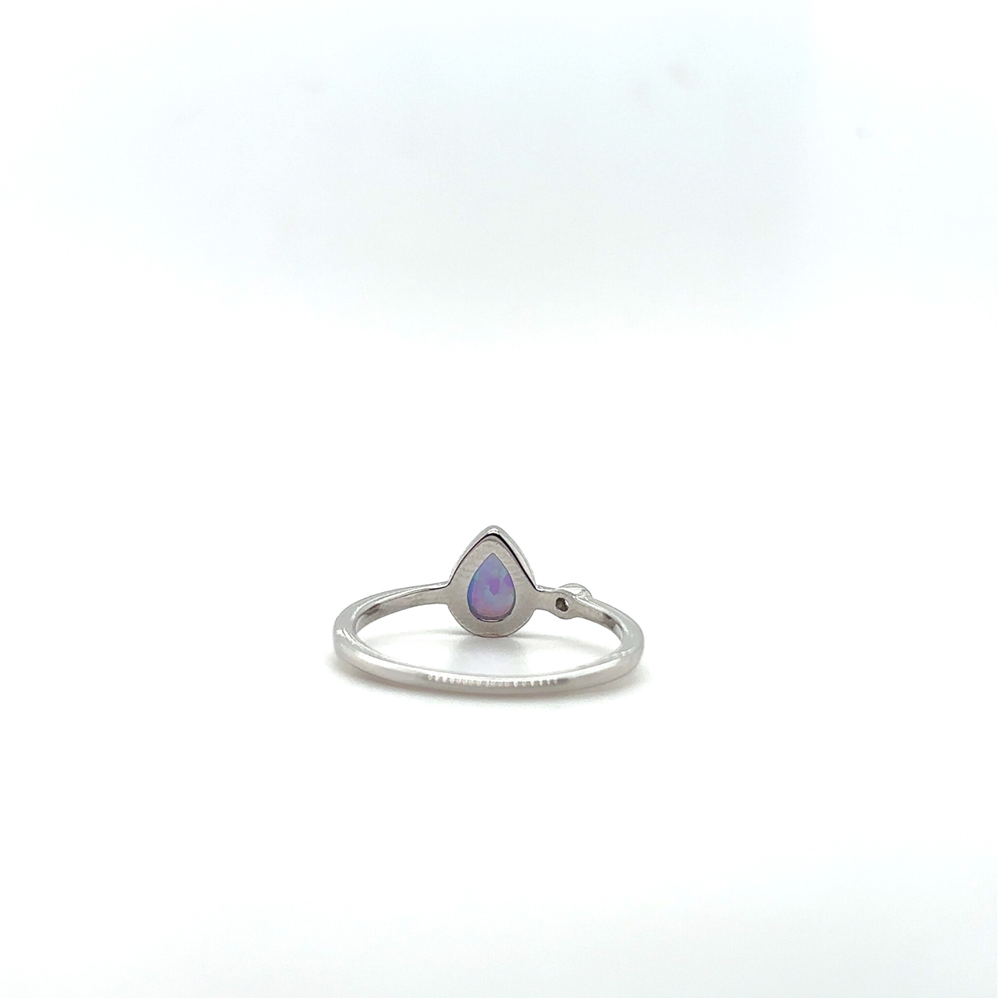 Ring met blauwe opaal in druppel vorm-3