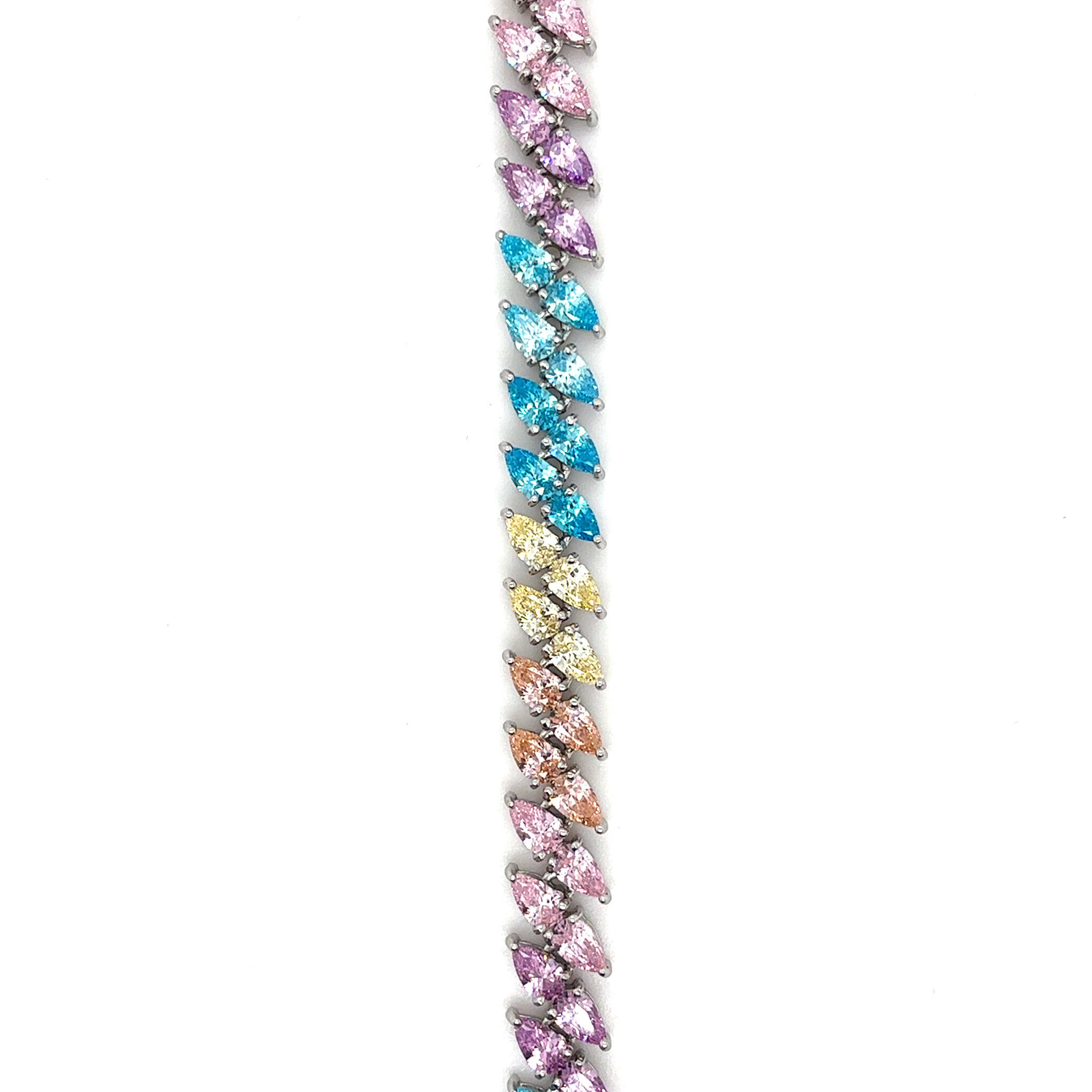 Armband met marquise zirkonia stenen in verschillende kleuren-1