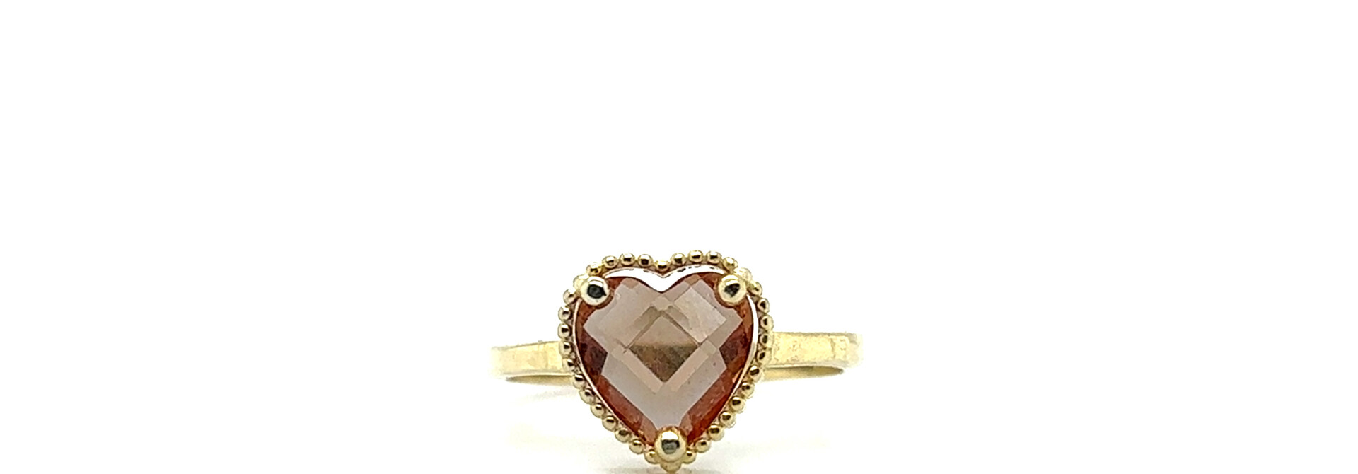 Ring met hartjesvorm zultanite veranderende kleur goldplated