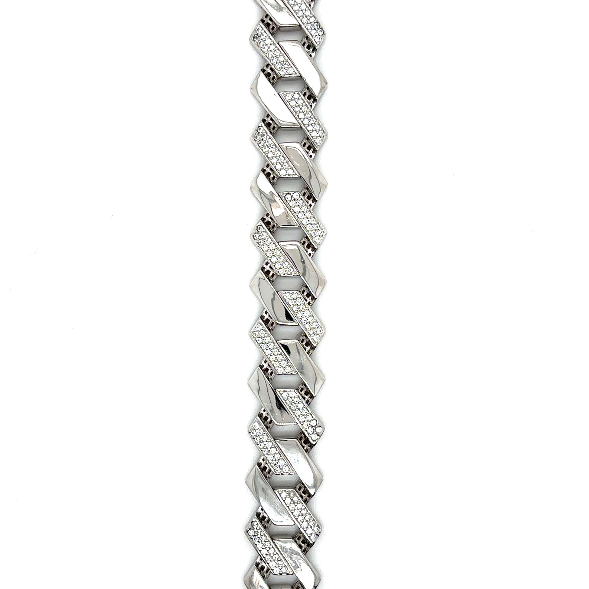 Armband met cuban schakel en zirkonia stenen-1