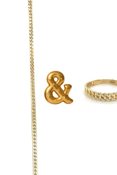 Cuban ring en ketting set