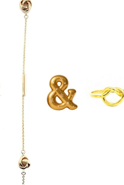 Knoop ring en ketting set