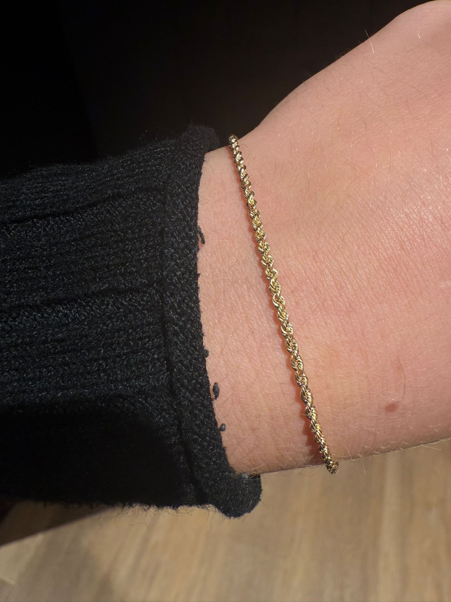 Rope armband Nederlands goud 2 mm-3