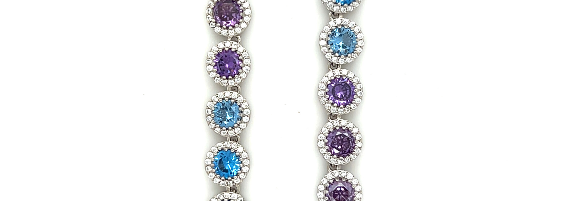 Ketting tennisschakel met regenboog zirkonia's