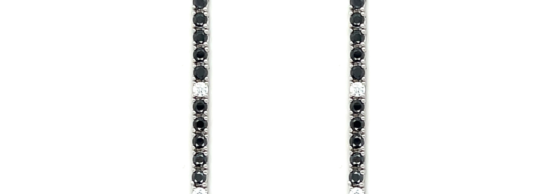 Ketting tennisschakel met zwarte en witte zirkonia's