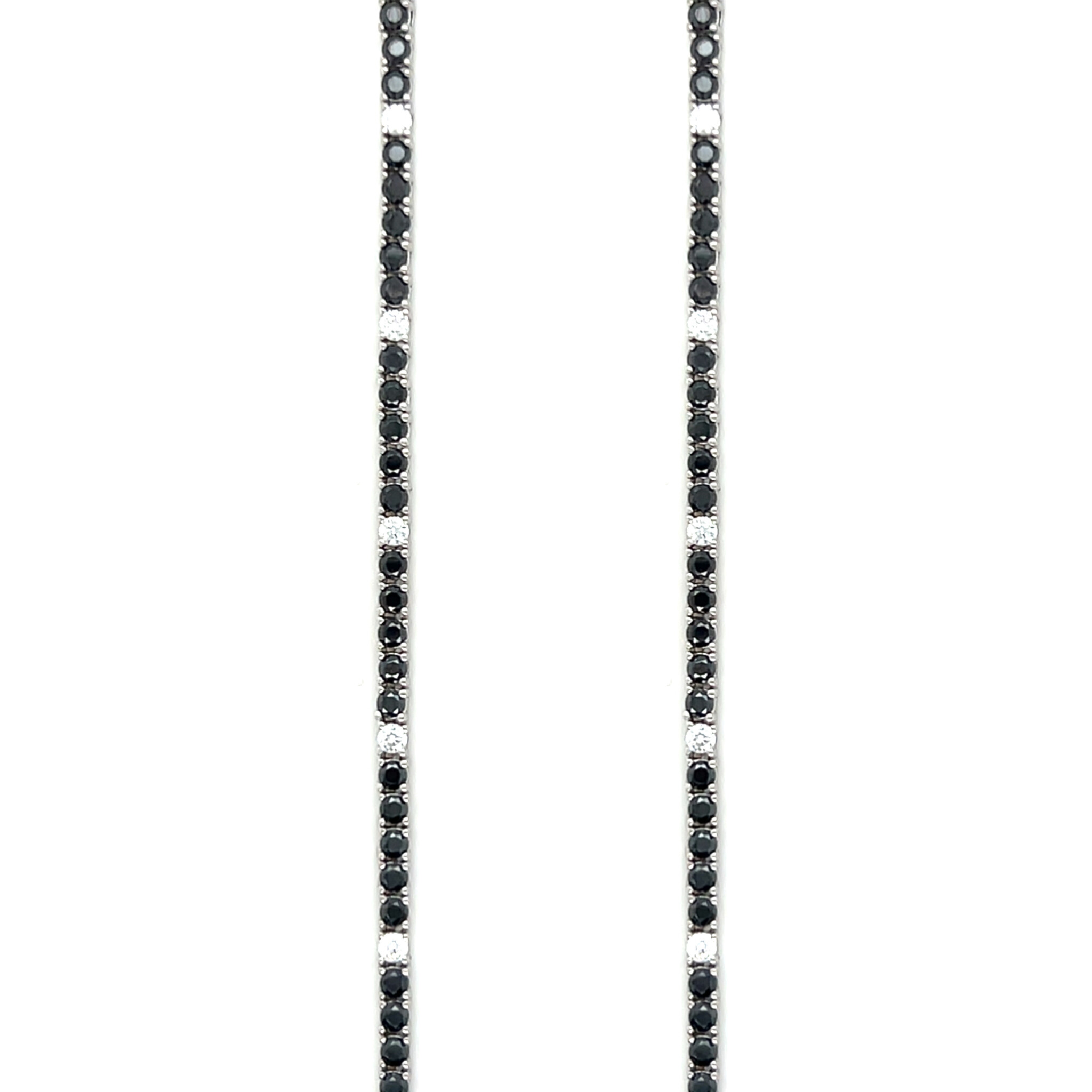 Ketting tennisschakel met zwarte en witte zirkonia's-1