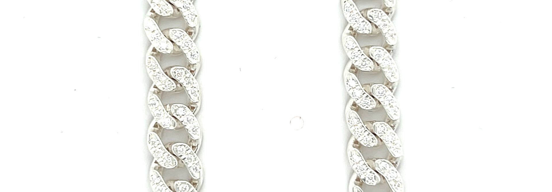 Ketting Cuban link met bakslot geheel bezet met zirkonia's