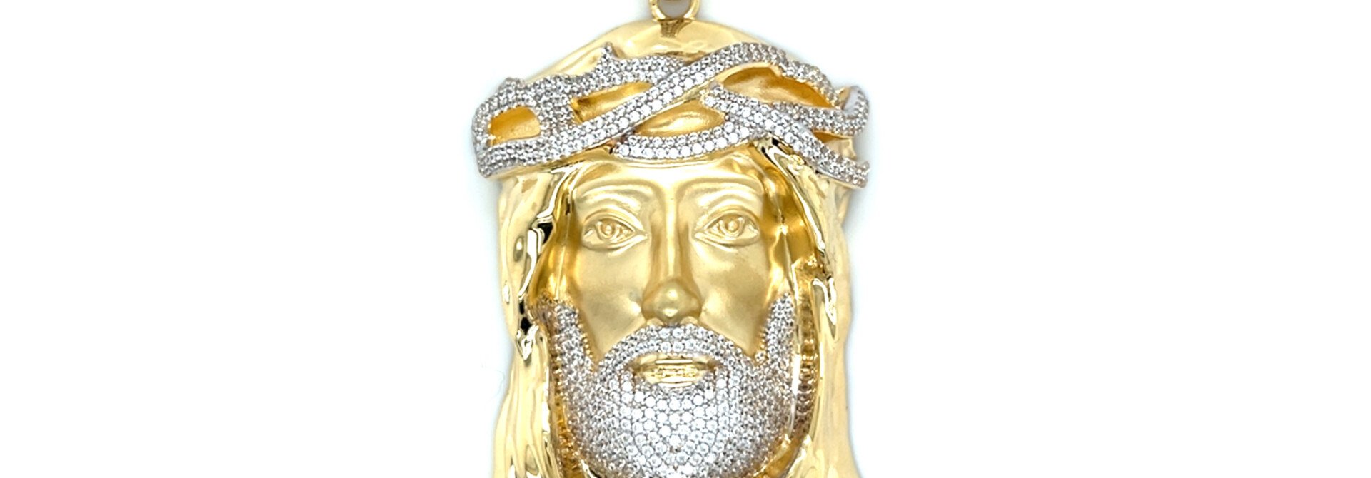 Hanger Jezus portret met zirkonia's verschillende maten