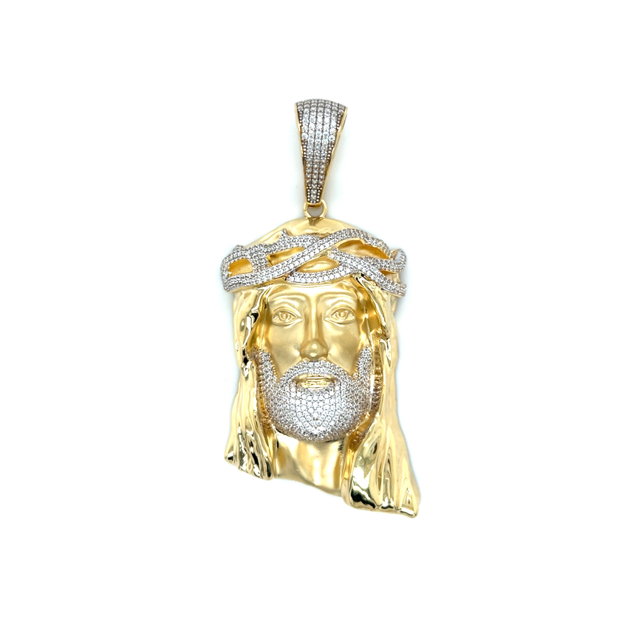 Hanger Jezus portret met zirkonia's verschillende maten-1