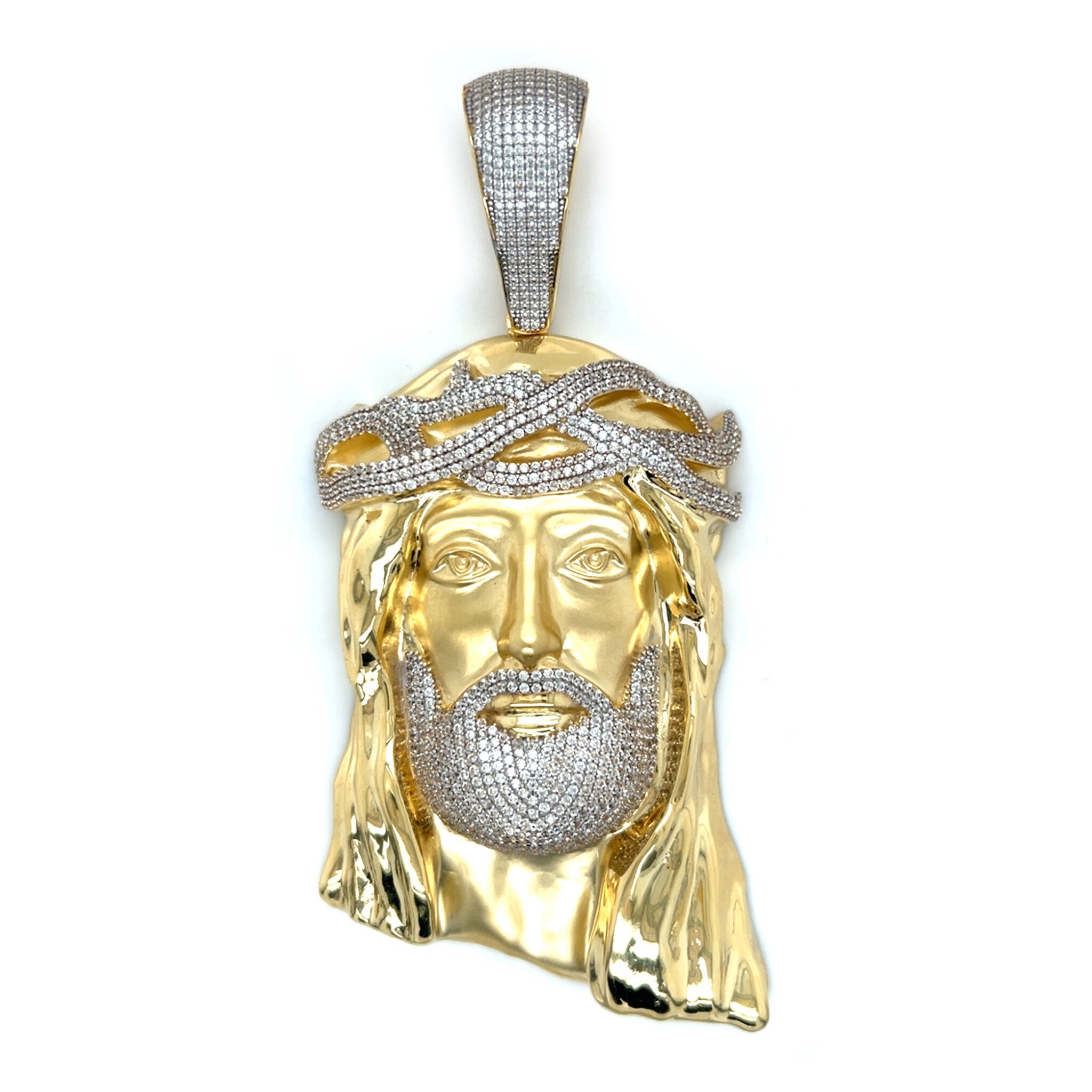 Hanger Jezus portret met zirkonia's verschillende maten-2