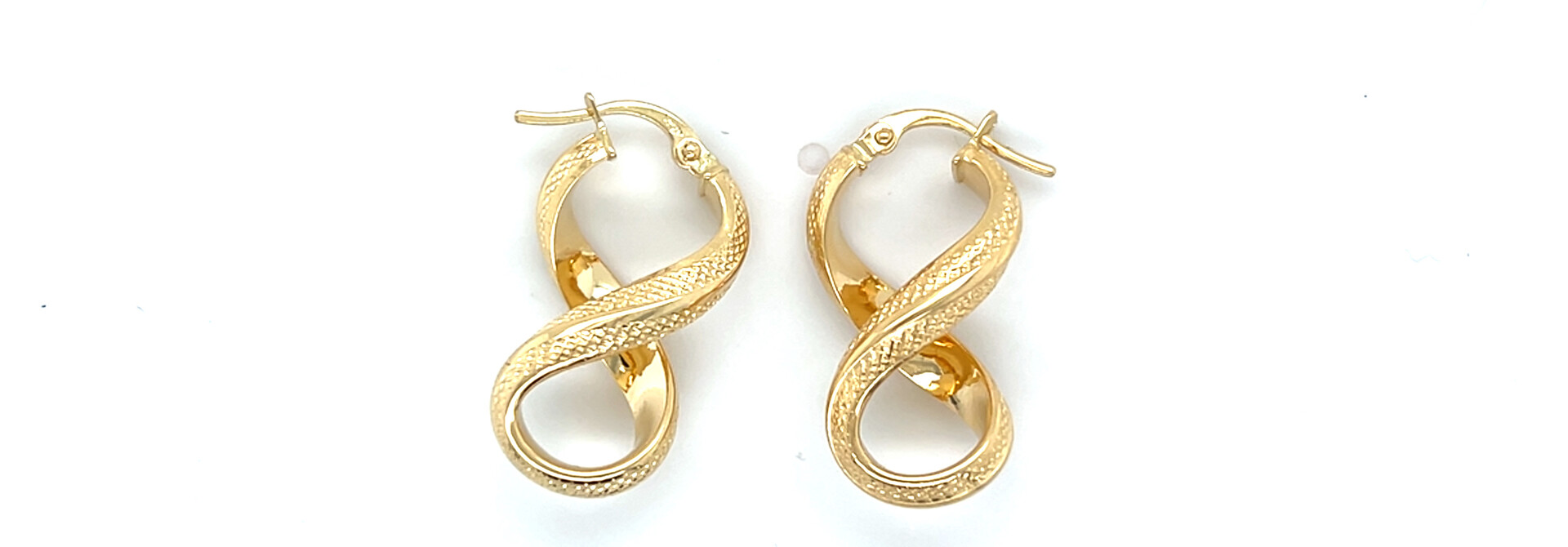 Oorbellen gedraaide spiraal infinity teken