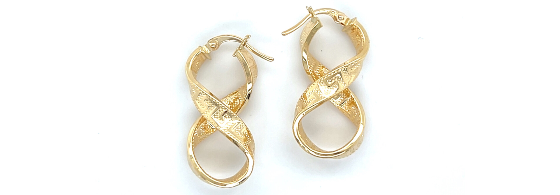 Oorbellen ringen tot achtjes gedraaid Griekse meander