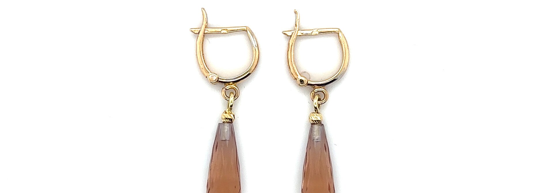 Oorbellen gold-plated met hangende zultanite veranderende kleur