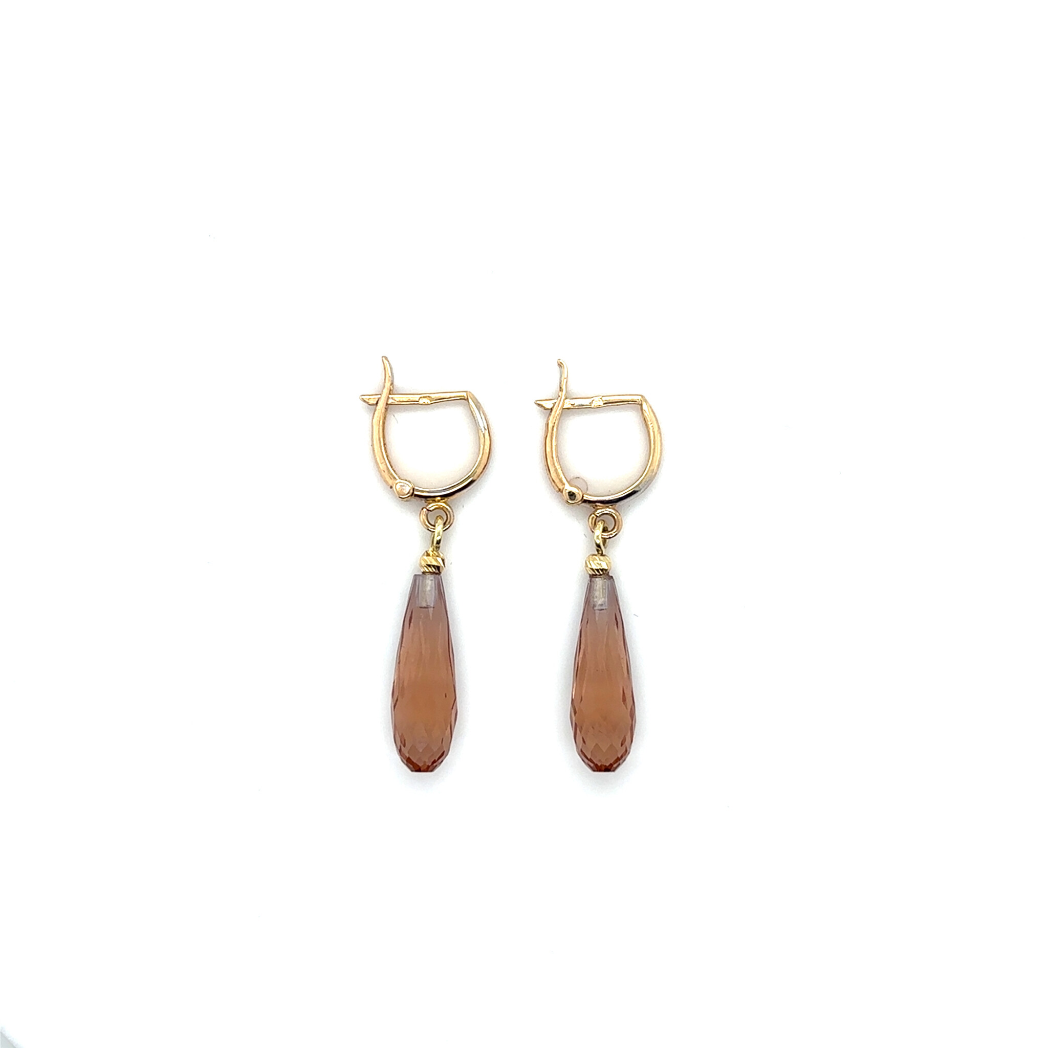 Oorbellen gold-plated met hangende zultanite veranderende kleur-1