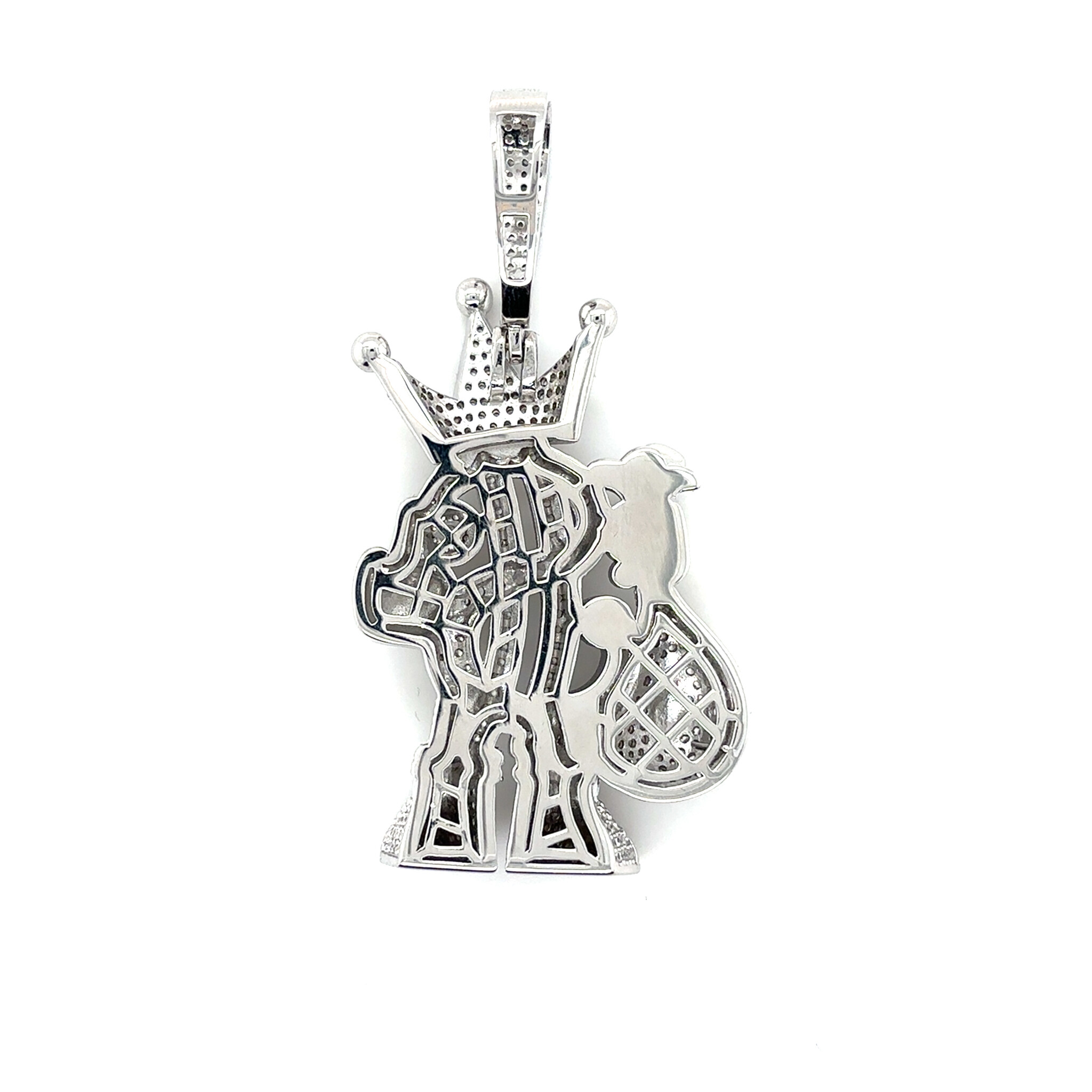 Hanger Geldzak dollar teken met kroon en zirkonia's-2