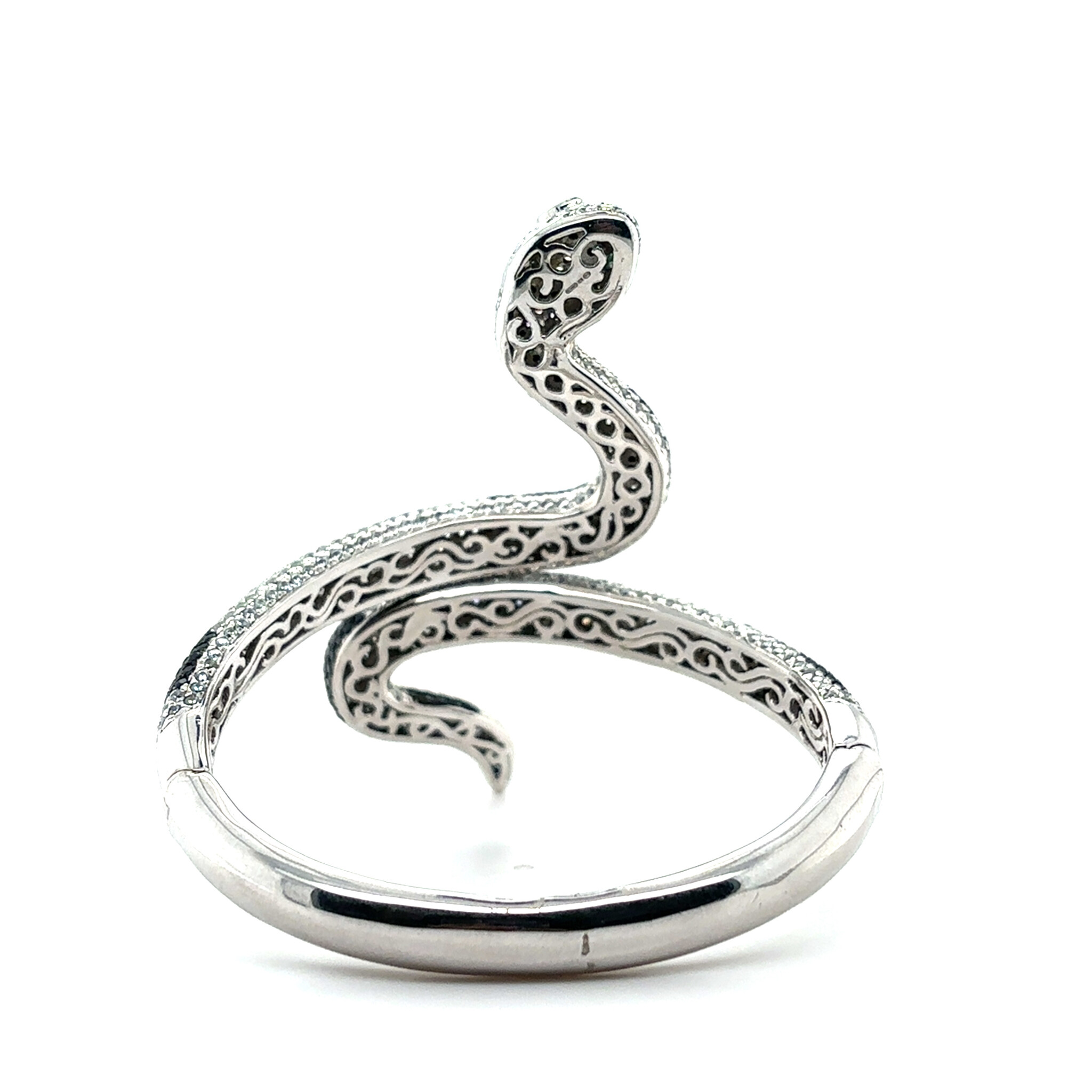 Armband vast slang met paarse, witte en zwarte zirkonia-3