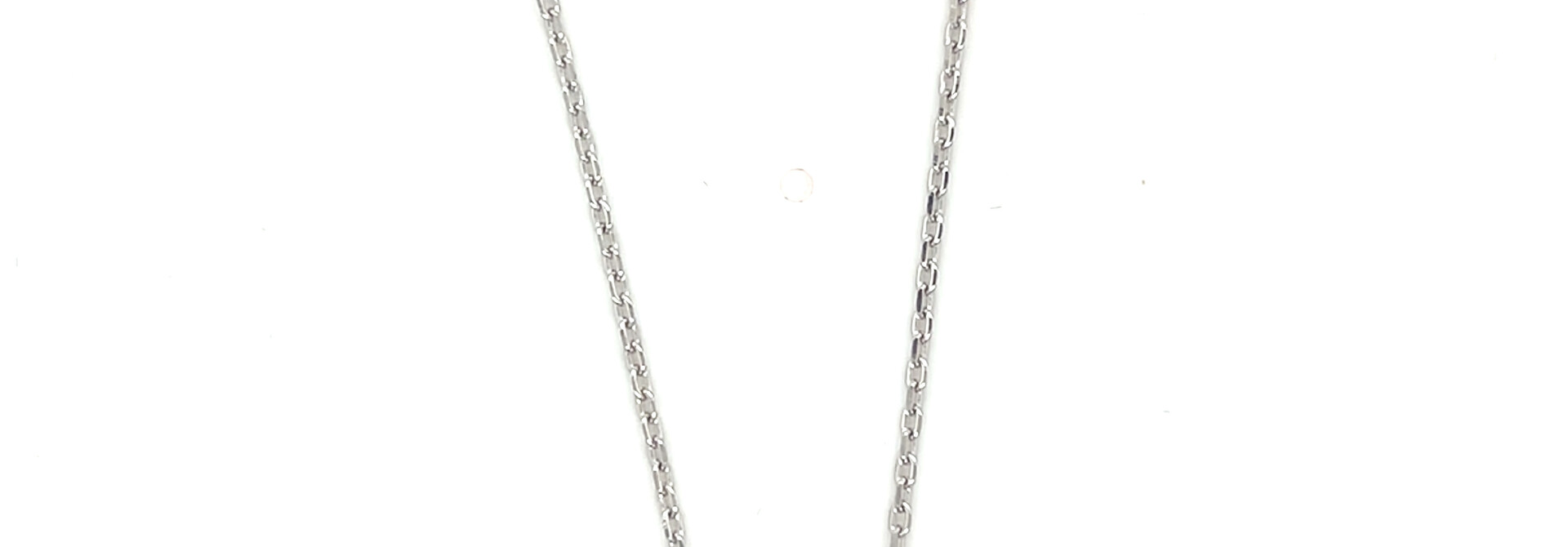 Ketting ankerschakel met vaste hanger hart met groene zirkonia