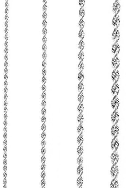 Rope armband massief zilver 4.5 mm