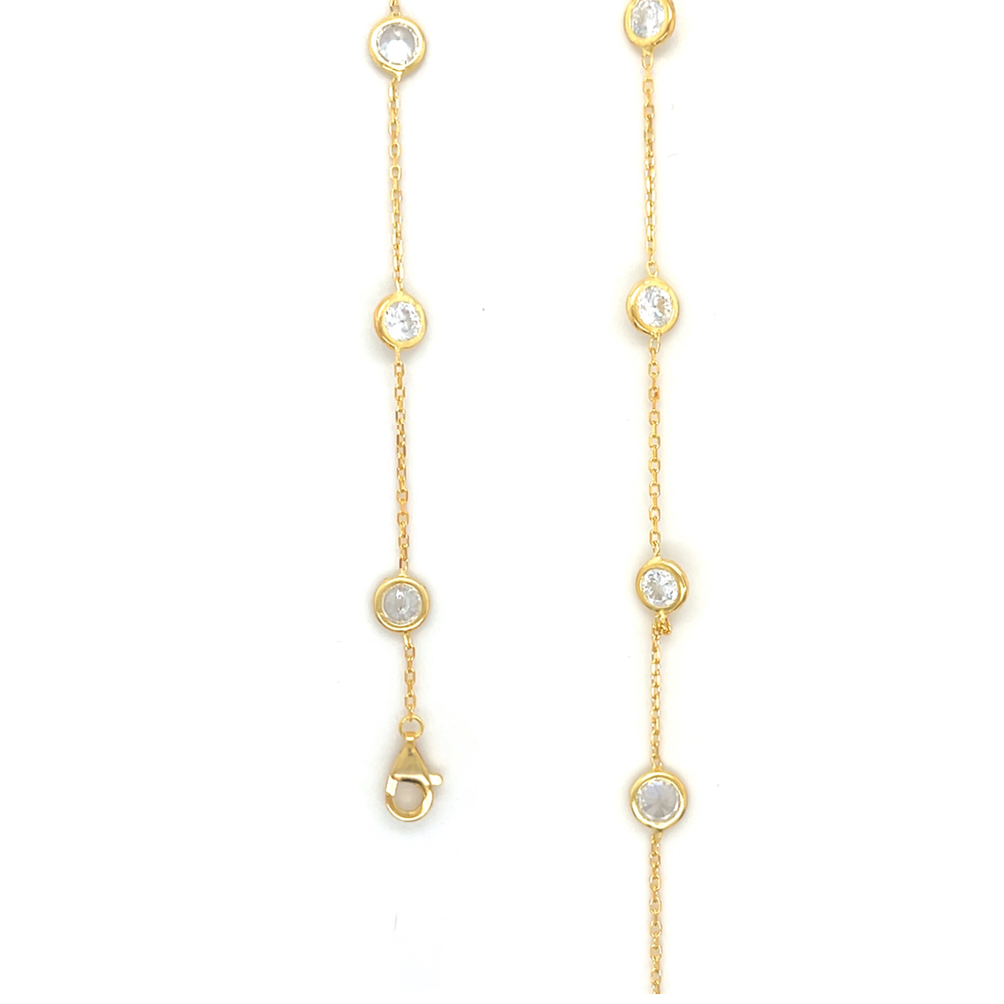 Ketting met zirkonia in ronde zetting-3